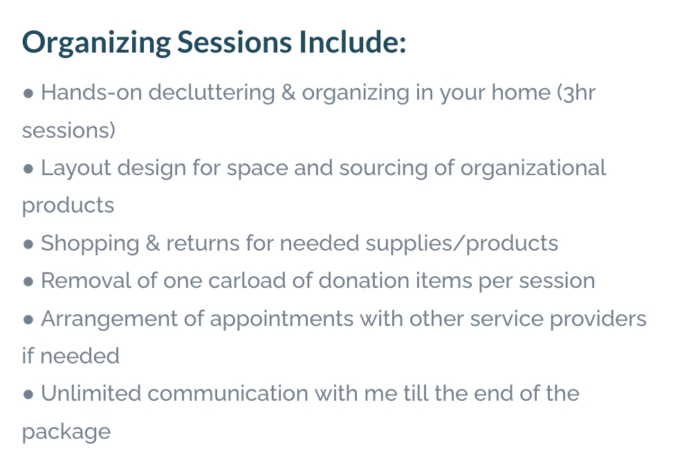 organizing services